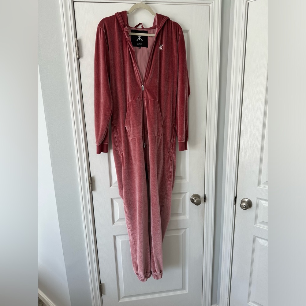 Onepiece Jumpsuit, Pink Velvet, Unisex Small